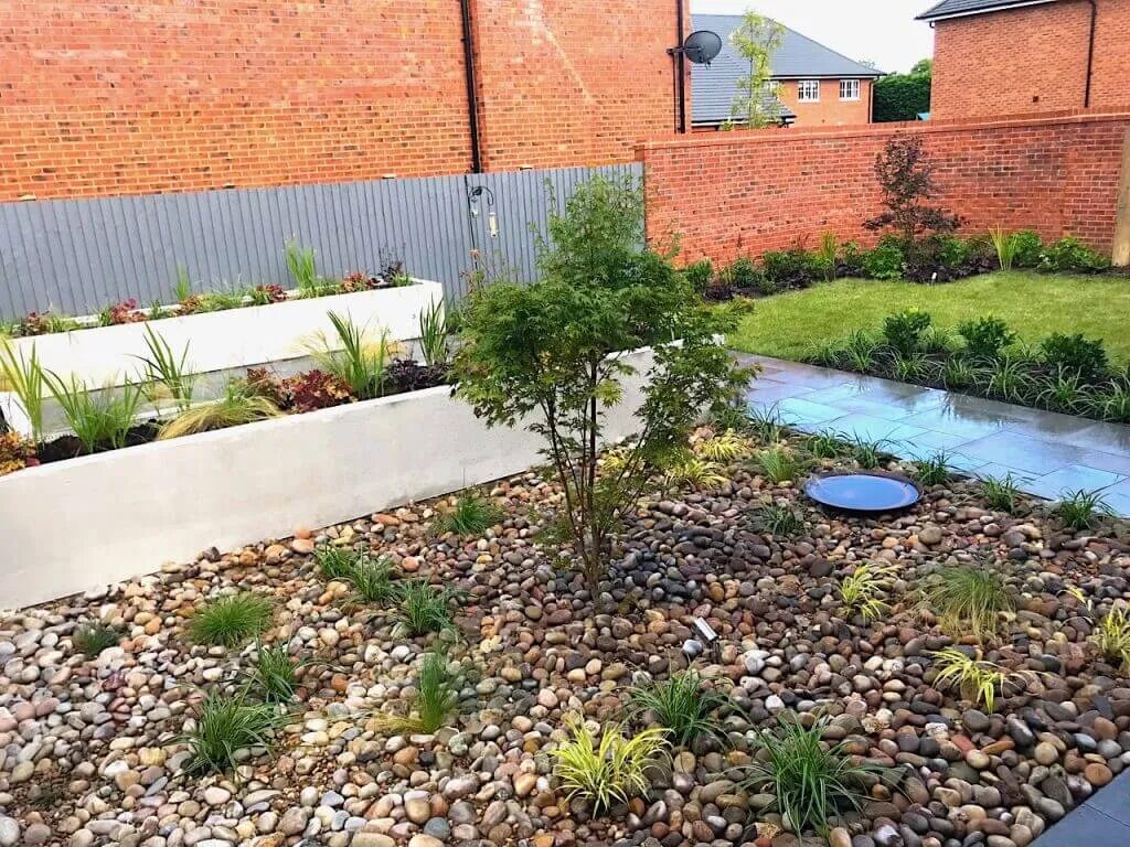 Tidy well-maintained British back garden