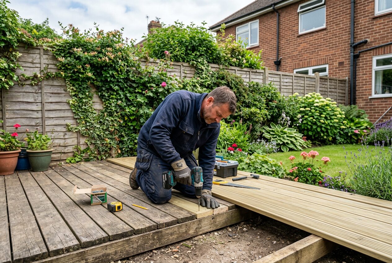 Repairing and maintaining timber garden decking