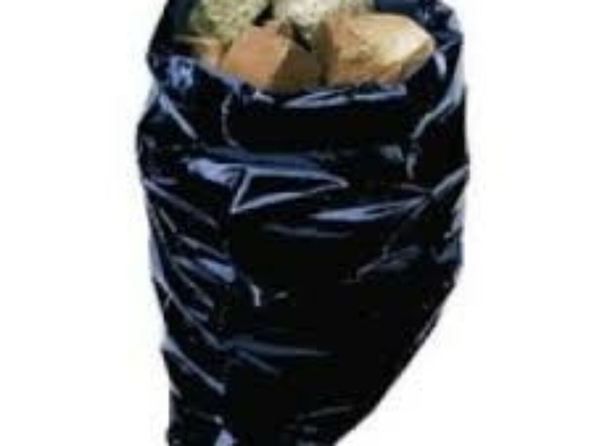 Rubble sacks ready for disposal
